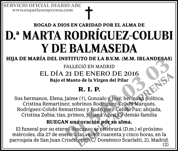 Marta Rodríguez-Colubi y de Balmaseda